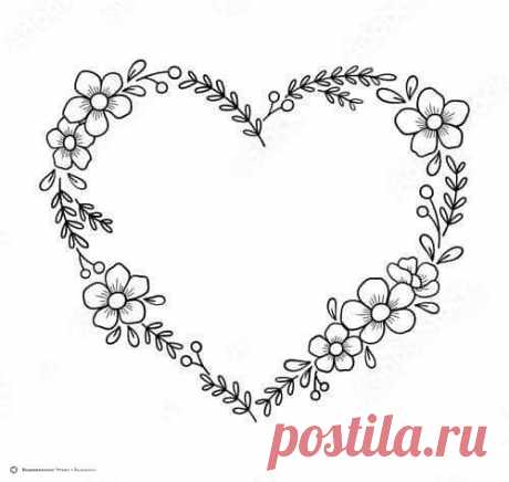🦋🌶 Эскизы для вышивки: цветочные венки