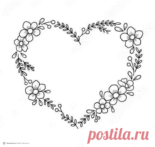 🦋🌶 Эскизы для вышивки: цветочные венки