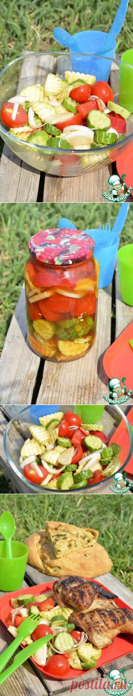 Быстрый маринованный салат для пикника - кулинарный рецепт