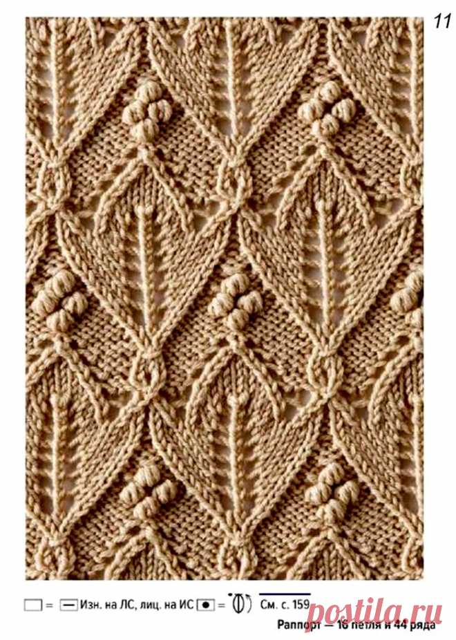 Узор “Тюльпаны” (Вязание спицами) – Журнал Вдохновение Рукодельницы