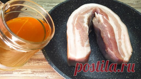 Нет ничего проще. Рецепт свиной грудинки на сковороде | Быстрые вкусные рецепты | Дзен