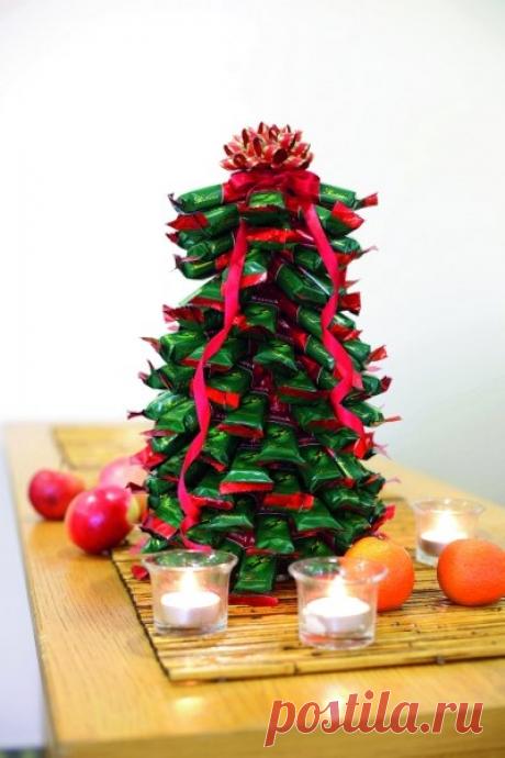 Конфетная ёлка из бутылки — Сделай сам, идеи для творчества - DIY Ideas