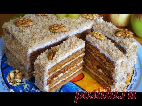 Быстрый торт Валерия, густой сметанный крем!🍯 Готов за час!