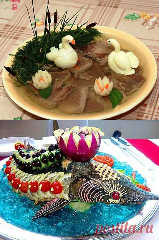 Праздничные блюда и оригинальные идеи их оформления! Просто но очень оригинально!.