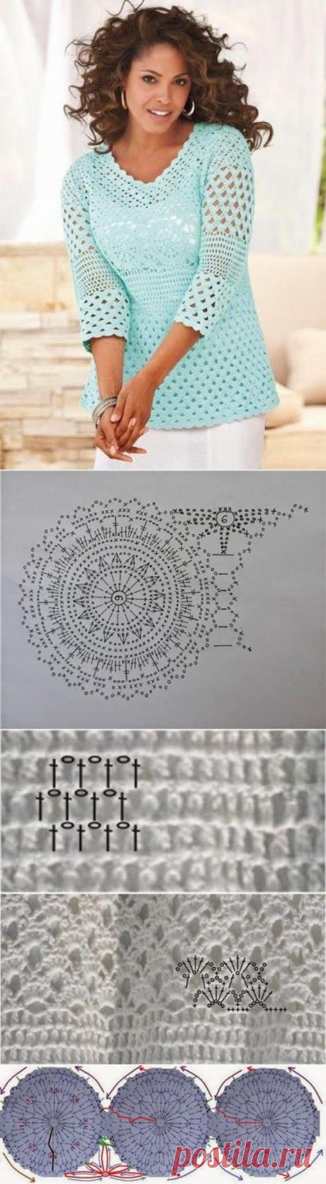 Irish crochet &amp;: Летний пуловер