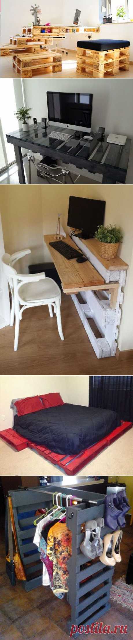 Aménagement studio étudiant avec des meubles en palettes