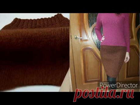 Юбка-карандаш спицами, экспресс МК #юбкаспицами