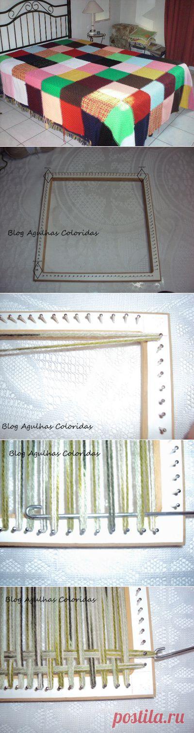 Ткацкий станок своими руками. Изготовление шерстяного пледа. Мастер-класс.