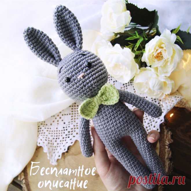 PDF Зайчик крючком. FREE crochet pattern; Аmigurumi animal patterns. Амигуруми схемы и описания на русском. Вязаные игрушки и поделки своими руками #amimore - заяц, зайчик, кролик, зайчонок, зайка, крольчонок.