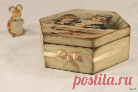 Декупаж - Сайт любителей декупажа - DCPG.RU | Новая жизнь старых вещей-2015. Работа № 14 Шкатулочка «Зимние девчонки»