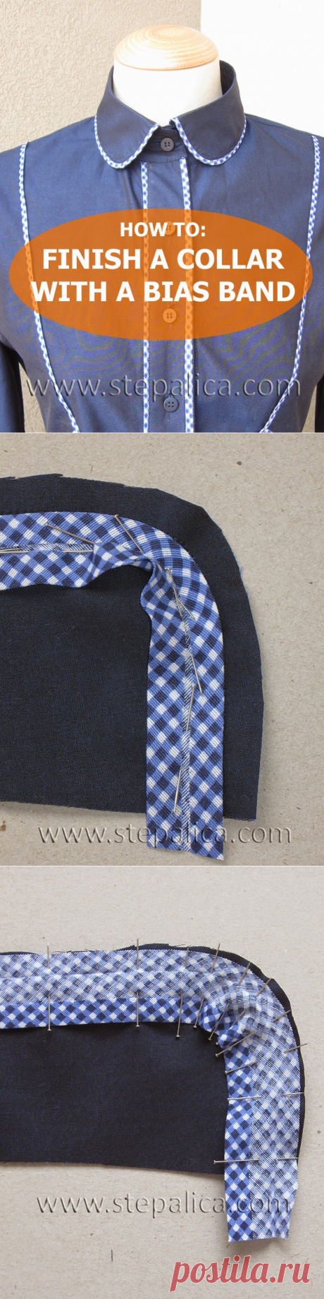 Štepalica: How to finish a shirt collar with a bias band