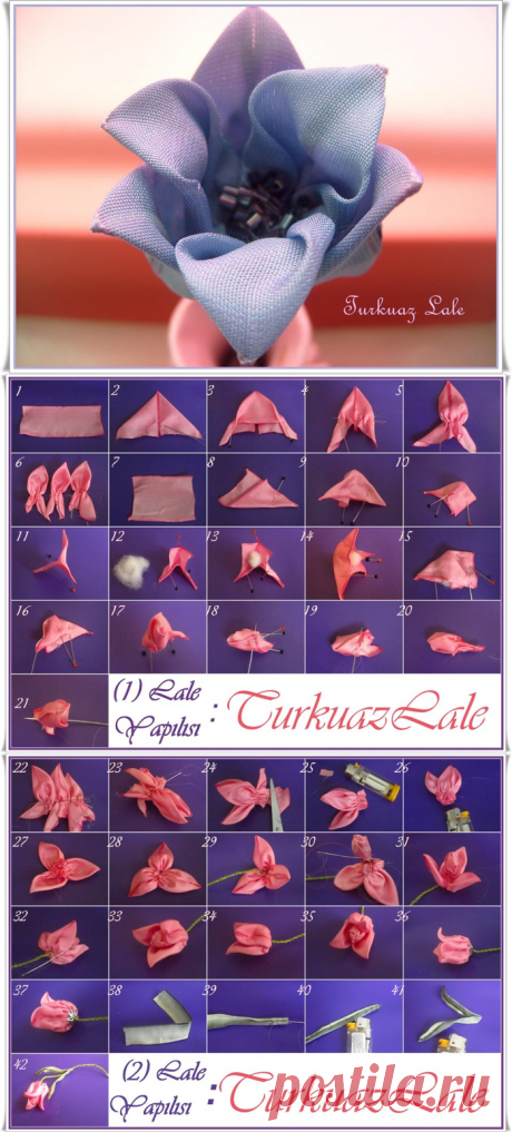 Изумительные цветы из шелка, с мастер-классами. Ленточная бижутерия.