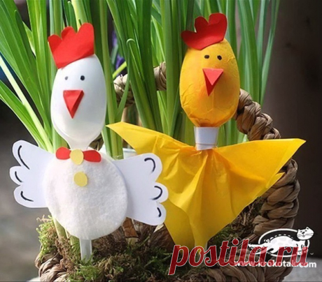 Пoдeлки из oднopaзoвыx лoжeк — Поделки с детьми