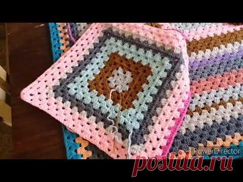 72. Плед. Бабушкин квадрат. Часть 1.