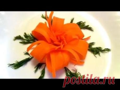 4 LIFE HACKS HOW TO MAKE CARROT FLOWER - CARROT ROSE & VEGETABLE CARVING GARNISH DESIGN CARROT