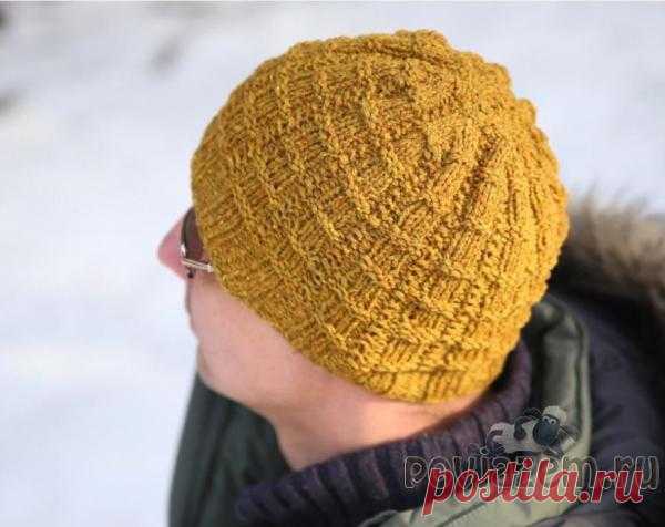 Шапка для мужчины спицами от Ханны