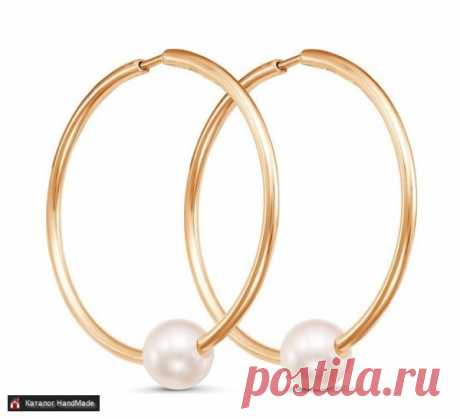Серьги кольца из жемчуга искусственного ручной работы купить в Минске и Беларуси, цены на HandMade