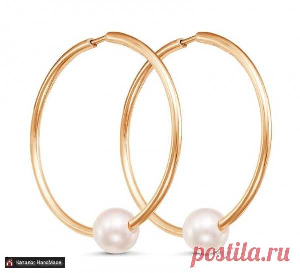 Серьги кольца из жемчуга искусственного ручной работы купить в Минске и Беларуси, цены на HandMade