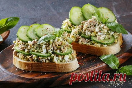 Бутерброды с печенью трески и огурцами — Идеальное решение