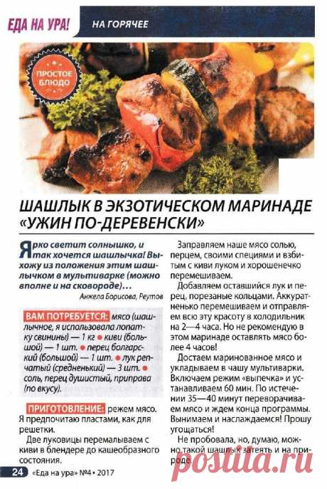 Шашлык в экзотическом маринаде &quot;Ужин по-деревенски&quot; в мультиварке