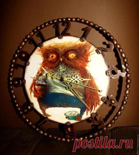 Декупаж часов «Утро недоброе» - Ярмарка Мастеров - ручная работа, handmade