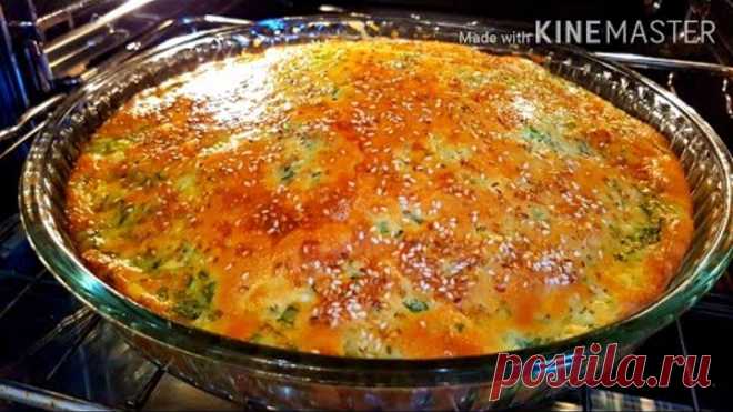 1 стакан КЕФИРА! Вместо  пирожков. ЛЕНИВЫЙ пирог зелёным луком и яйцом! РЕЦЕПТ БОМБА!