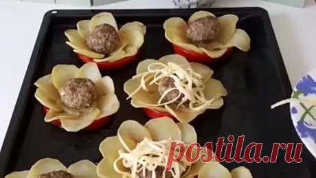 Красивый картофель с фаршем