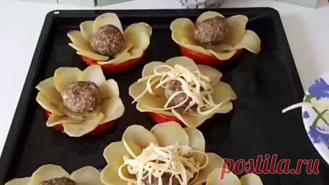 Красивый картофель с фаршем