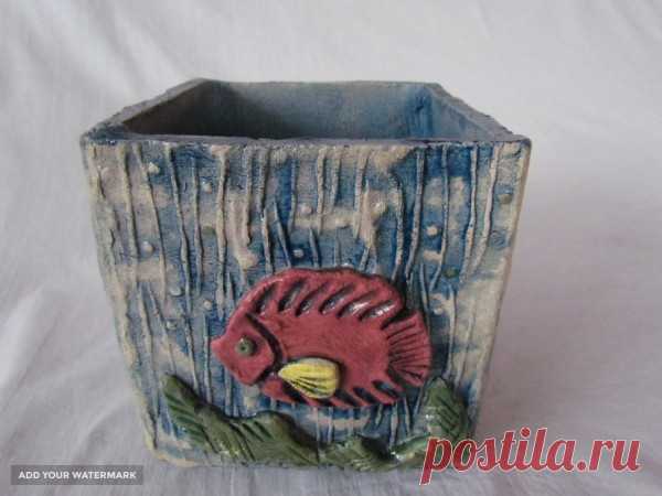 Керамический горшок для цветов Куб купить в Беларуси HandMade, цены в интернет магазинах