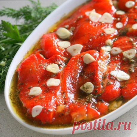 МАРИНОВАННЫЕ ПЕЧЕНЫЕ ПЕРЦЫ.