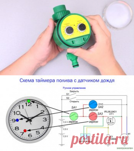 Как из настенных часов сделать таймер полива с датчиком дождя