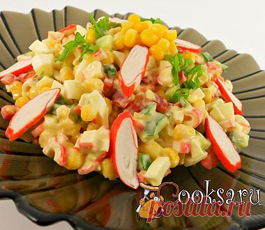 Салат «Мозаика» с крабовыми палочками рецепт с фото