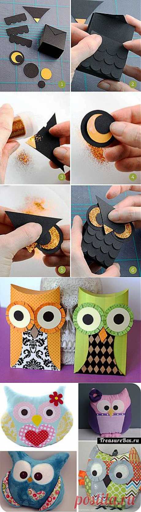 Очаровательные совы своими руками идеи и шаблоны | Рукоделие | Treasurebox - пошаговые мастер-классы