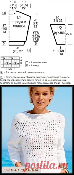 Галкин Дневник: Короткий джемпер спицами для женщин