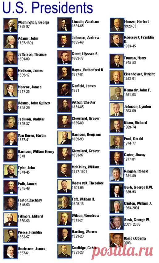 List of the Presidents of the United States of America   |   Pinterest • Всемирный каталог идей