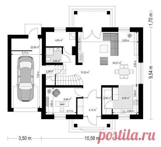 Проект двухэтажного коттеджа с гаражом | WONDERPARK Современные дома | Дзен