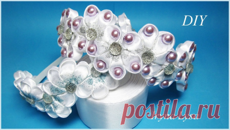 Как сделать детский новогодний ободок «Зигзаг с бусинами», DIY Headband, Kanzashi, Tutorial #50 - скачать, слушать,  720p HD, 1080p Full HD, 4K бесплатно