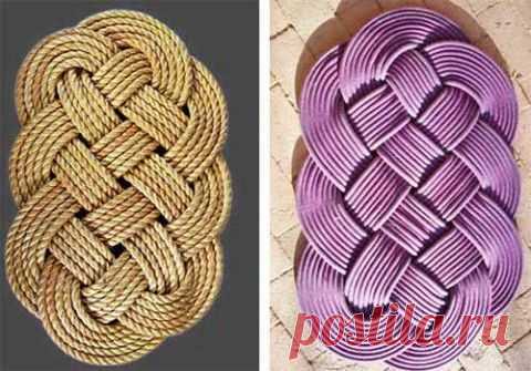 плетеный коврик из шнура | Креативные идеи