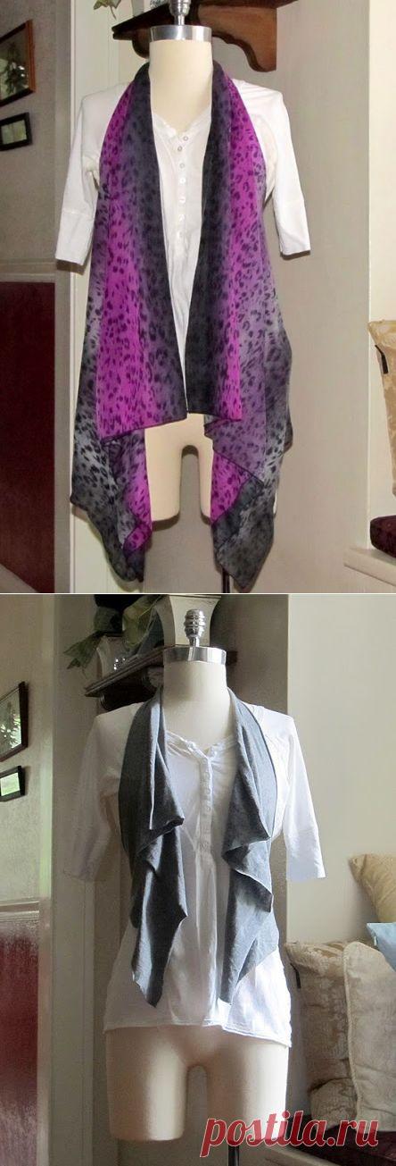 Переделываем шарф в дизайнерский жилет за 5 минут