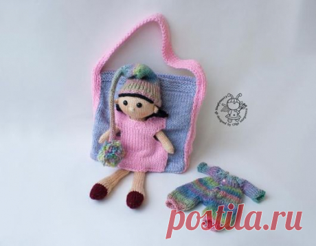 Купить Мастер-класс "Кукла Айрис и сумочка для куклы и ее одежды" - кремовый, вязаная игрушка