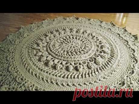 crochet home rug #12/ mandala part 1/2/вязаный крючком домашний коврик/alfombra de casa de ganchillo