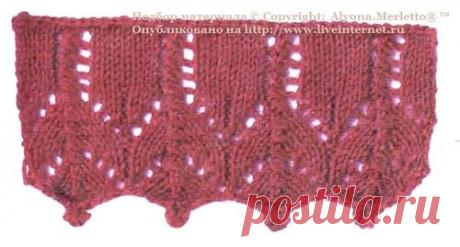 Кайма спицами - Узор Бельведер.