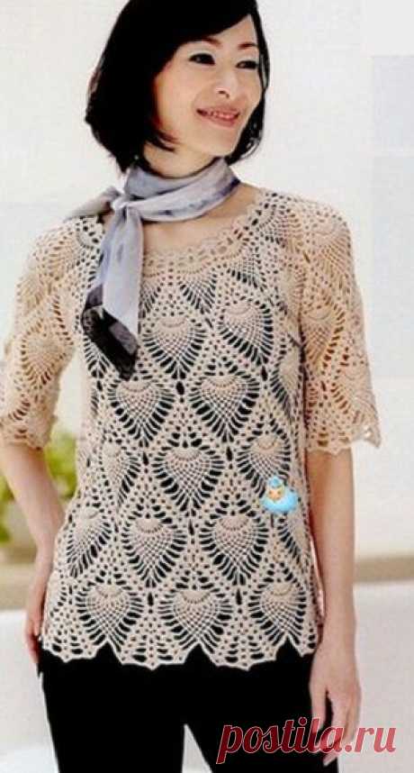 Туника с узором крючком