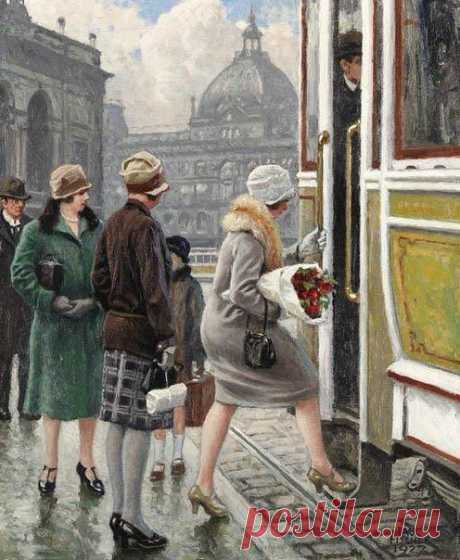 Уличные сцены 1920-х годов в живописи даттава Фишера (1860-1934). / Удивительное искусство