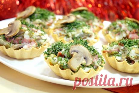 Тарталетки с грибами «Праздничные» – Рецепт с фото. Рецепты. Новогодние рецепты 2017
