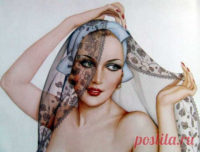 ...За тонкой сеткою гипюра...| Alberto Vargas (Часть 1)