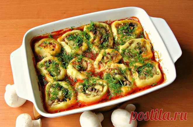 Постные картофельные рулетики