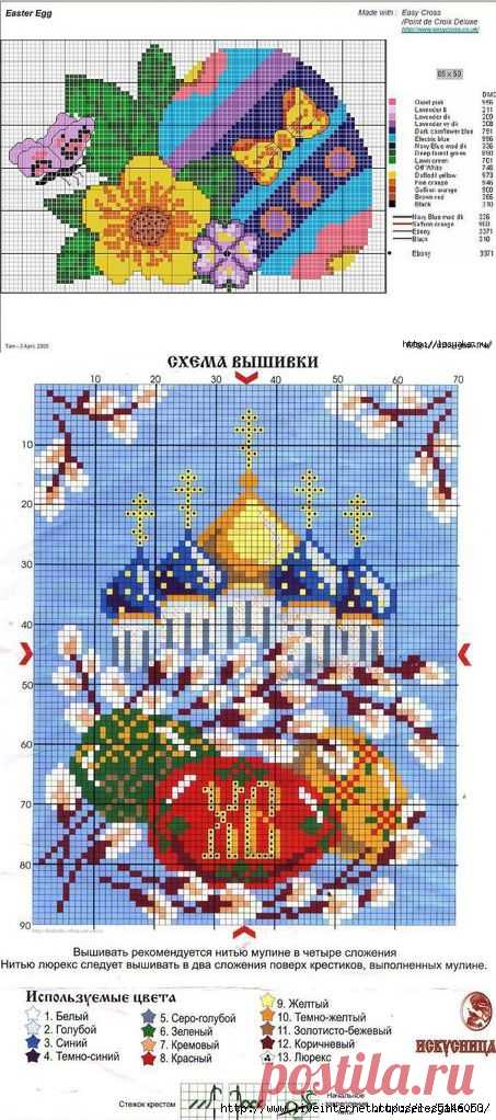 Пасхальная вышивка - схемы и идеи.
