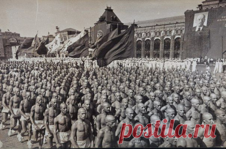 Парад физкультурников на красной площади, 1935 г. | Наша Мировая История