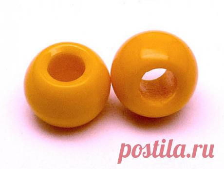 4шт Бусины чешские стеклянные круглые с большим отверстием 14мм светлые оранжевые непрозрачные [PRR-14LH-93110-00000] - 88.06 ք : biser.ru интернет-магазин, Бисер чешский японский бусины стеклярус рубка фурнитура камни Jablonex Прециоза TOHO